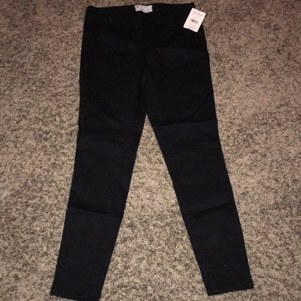 Free People black soft denim high waist nwt pants